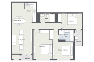 2D Floor Plan B Style 1