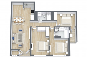3D Floor Plan B